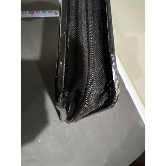 Leather Briefcase 7 Ring Binder Attaché Hide Away Handles Zip Portfolio Black - Picture 8 of 16